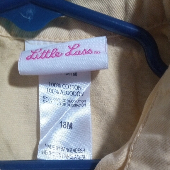 Little Lass Girls Yellow Cropped Jean Floral Jacket Size 18 Months - Picture 5 of 5